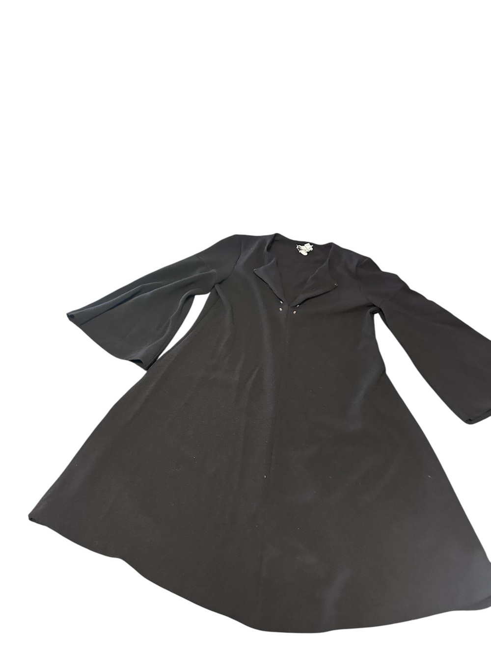 Taylor Black Bell-Sleeve A-Line Dress